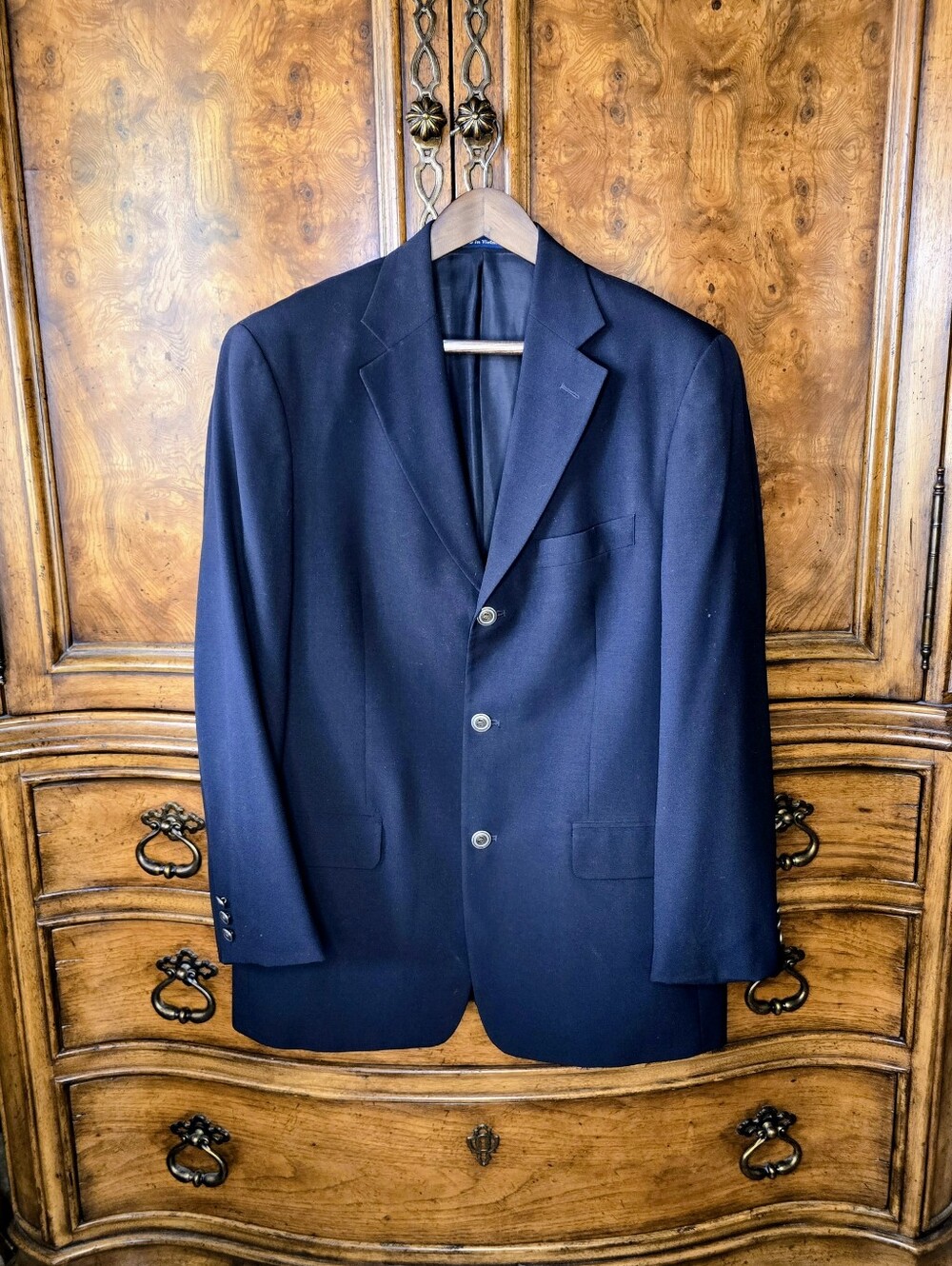 Alan Flusser 40R Blue Ventless Sport Coat